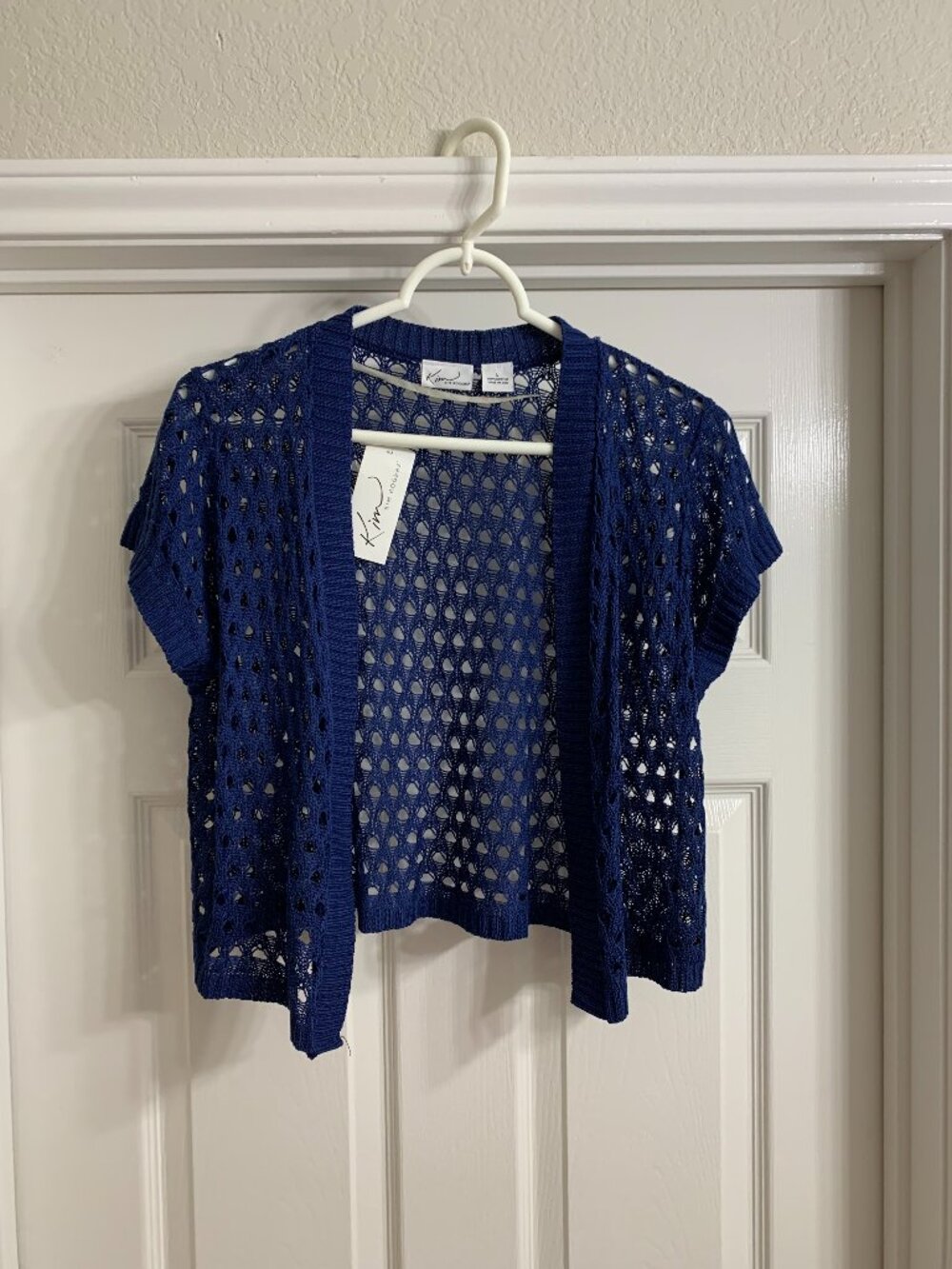 Kim Rogers Brand Women's Navy Blue Shrug, Size L (NWT)